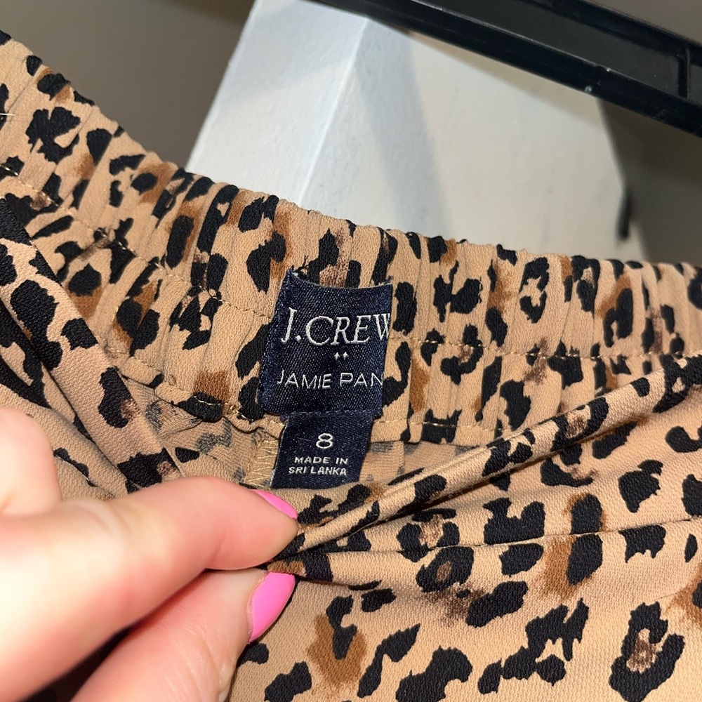 J. Crew Leopard Print Jamie Pants in Tan and Black